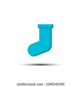 Christmas sock flat line icon on white background, Pixel perfect 64x64 pixel for website and mobile application development