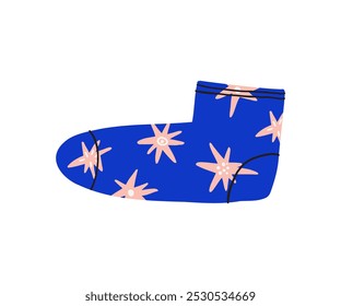 Christmas sock in flat style. Hand drawn vector illustration.