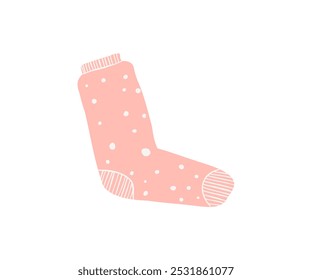 Weihnachtssocke im flachen Stil. Handgezeichnete Vektorgrafik.