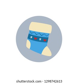 Christmas sock for gifts. Logo, icon sock. Vector illustration. EPS 10.