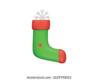  Christmas sock icon 3d illustration render