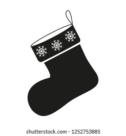A Christmas of sock icon in black