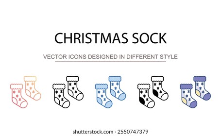 Christmas Sock icon design with white background stock illustration