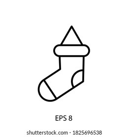 Christmas sock icon in eps 8