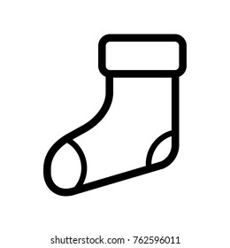 christmas sock icon, flat design best christmas sock vector icon 