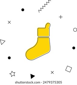 Christmas sock Icon with geometric shapes. Vector illustration