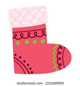 christmas sock icon isolated flat