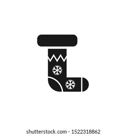 Christmas sock icon. Christmas sock isolated on white background.