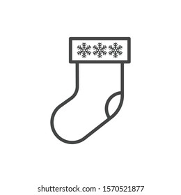 Christmas sock icon isolated on white background. Christmas symbol modern, simple, vector, icon for website design, mobile app, ui. Vector Illustration