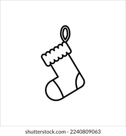 icono del calcetín de Navidad. aislado de fondo blanco.