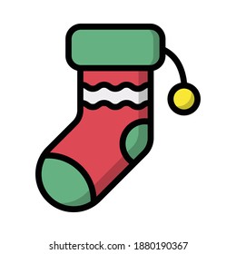 Icono de acoplamiento navideño o logotipo en estilo de contorno relleno, perfecto para presentación de aplicaciones móviles del sitio web