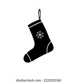 Christmas sock icon, logo on white background