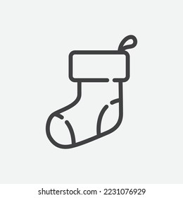 Christmas sock icon. Christmas and new year design element. Vector illustration