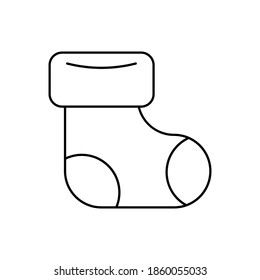 Christmas sock icon on white background. Vector illustration