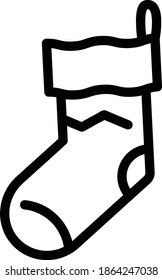 Christmas Sock Icon in Outline Style