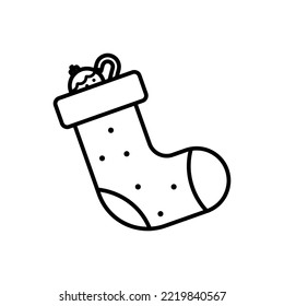 Christmas Sock icon outline style design vector