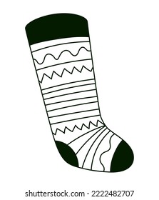 christmas sock icon over white