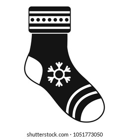 Christmas sock icon. Simple illustration of christmas sock vector icon for web