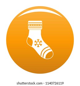 Christmas sock icon. Simple illustration of christmas sock vector icon for any design orange