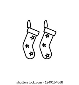 Christmas sock icon in simple style on a white background vector icon