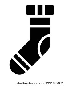 christmas sock icon solid vector .