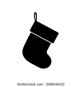 Christmas sock icon, stocking vector, logo isolated on a white background