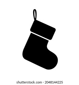 Christmas sock icon, stocking vector, logo isolated on a white background