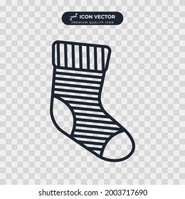 Christmas sock icon symbol template for graphic and web design collection logo vector illustration