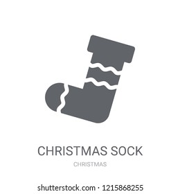 christmas sock icon. Trendy christmas sock logo concept on white background from Christmas collection. Suitable for use on web apps, mobile apps and print media.
