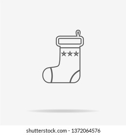 Christmas sock icon. Vector concept illustration for design.