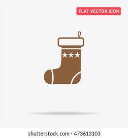 Christmas sock icon. Vector concept illustration for design.