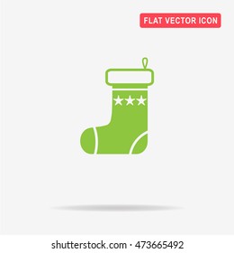 Christmas sock icon. Vector concept illustration for design.