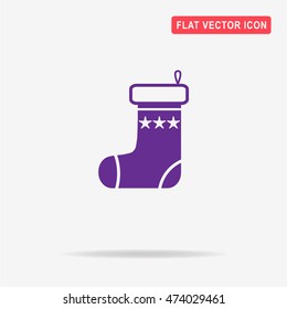 Christmas sock icon. Vector concept illustration for design.