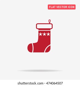 Christmas sock icon. Vector concept illustration for design.