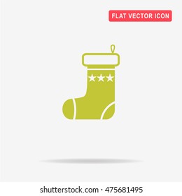 Christmas sock icon. Vector concept illustration for design.