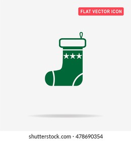 Christmas sock icon. Vector concept illustration for design.