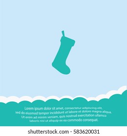 Christmas Sock  icon. Vector design.