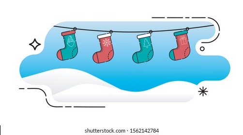 Christmas Sock icon vector illustration isolated on white background. Christmas Sock in trendy flat design style. Sock vector icon modern and simple flat symbol for website, mobile, logo, app design.