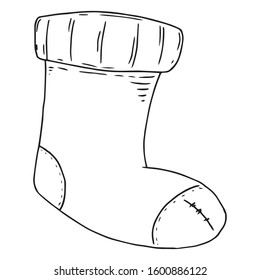Christmas sock icon. Vector illustration of a christmas sock. New Year's gift sock.