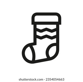 Christmas Sock icon vector. Linear style sign for mobile concept and web design. Christmas Sock symbol illustration. Pixel vector graphics - Vector.