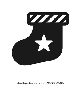 Christmas sock icon. Sock vector sign. Flat symbol. Linear sock icon