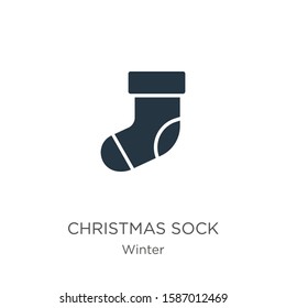 Christmas sock icon vector. Trendy flat christmas sock icon from winter collection isolated on white background. Vector illustration can be used for web and mobile graphic design, logo, eps10