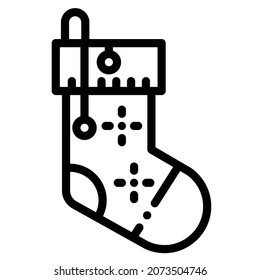 christmas sock icon for website, application, printing, document, poster design, etc.