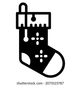 christmas sock icon for website, application, printing, document, poster design, etc.