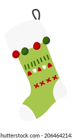 Christmas sock icon. Winter holiday present stock