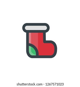 Christmas Sock Icon , Winter Symbol