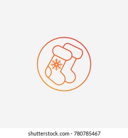 Christmas sock icon.gradient illustration isolated vector sign symbol