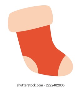 christmas sock illustration over white