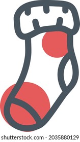 Christmas sock, illustration, vector, on a white background.