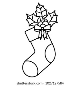 christmas sock isolated icon